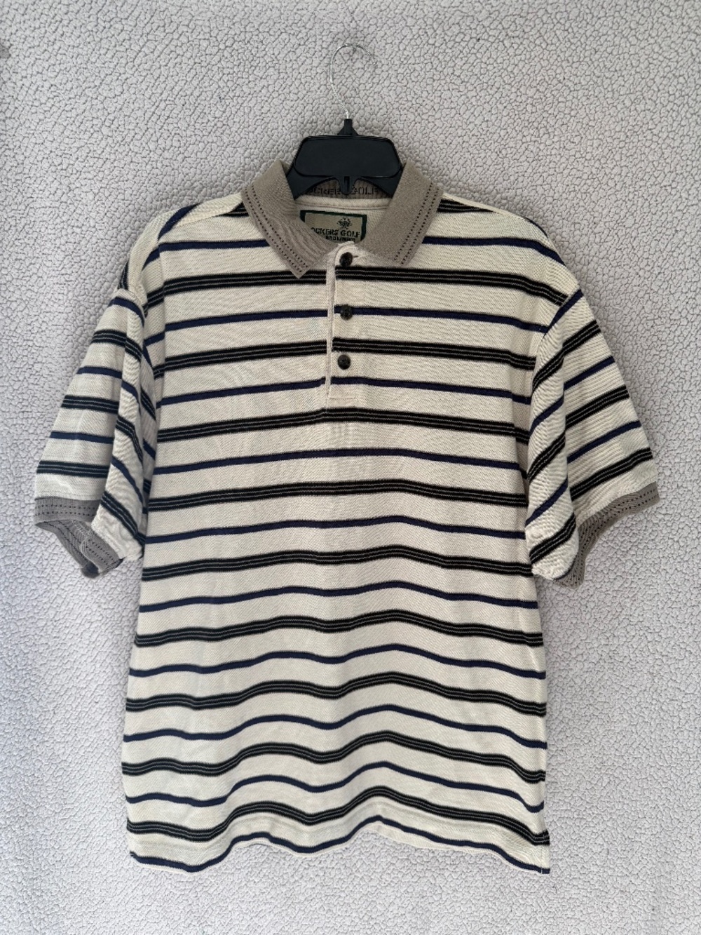 Vintage 90s Dockers Golf Khakiware Striped Polo Shirt Mens M Saipan Cotton